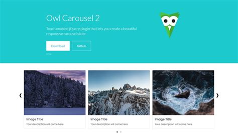 Bootstrap Owl Carousel Events Compatible browsers Chrome, Edge, Firefox, Opera, Safari Responsive yes Dependencies owl. . Owl carousel bootstrap